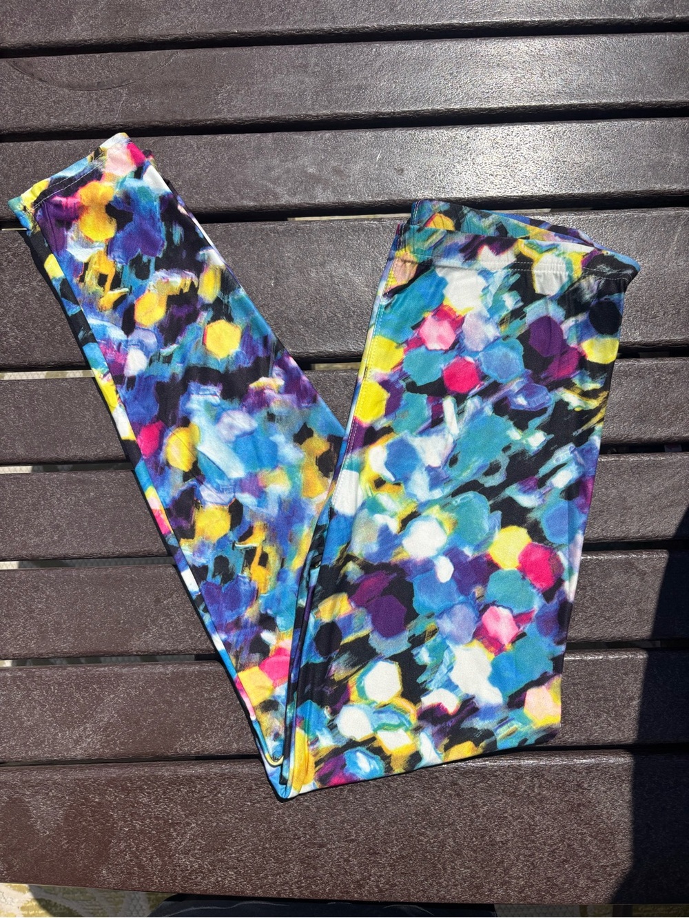 Floral Splash Leggings - Black Multi